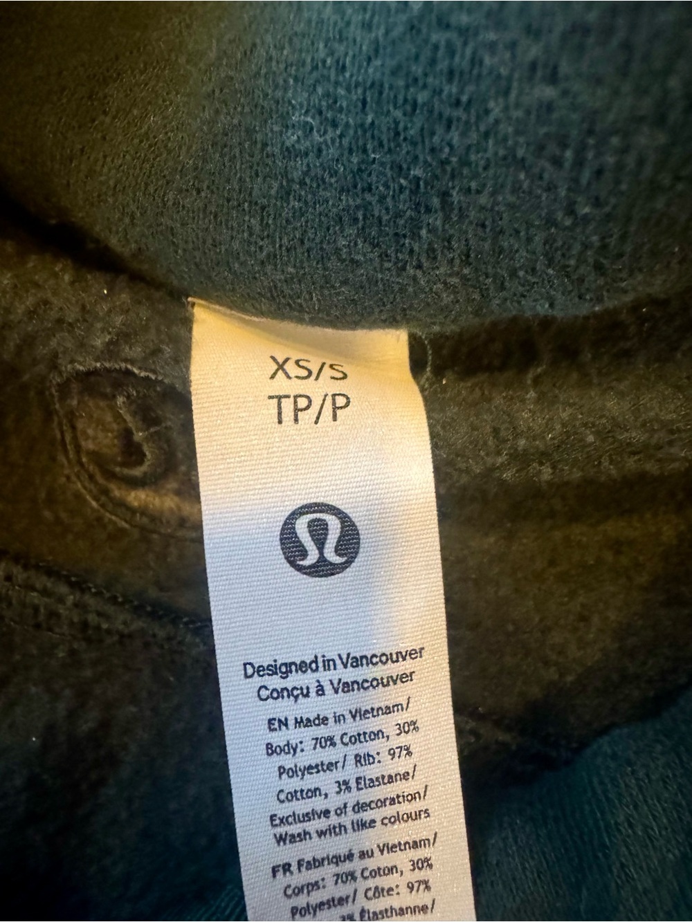 Lululemon Scuba Oversized Funnel Neck Half Zip Long Dark Forest XS/S - Picture 6 of 6